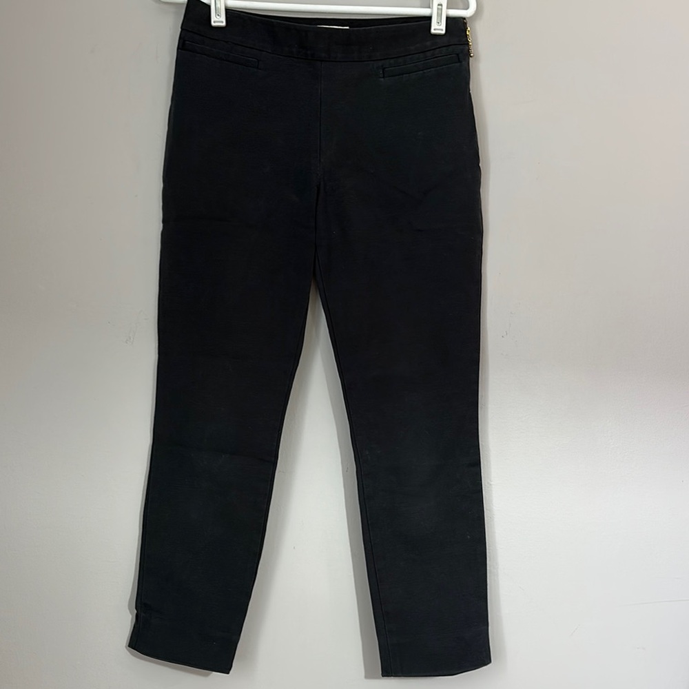 Kate Spade black trousers size 2 gold side zipper